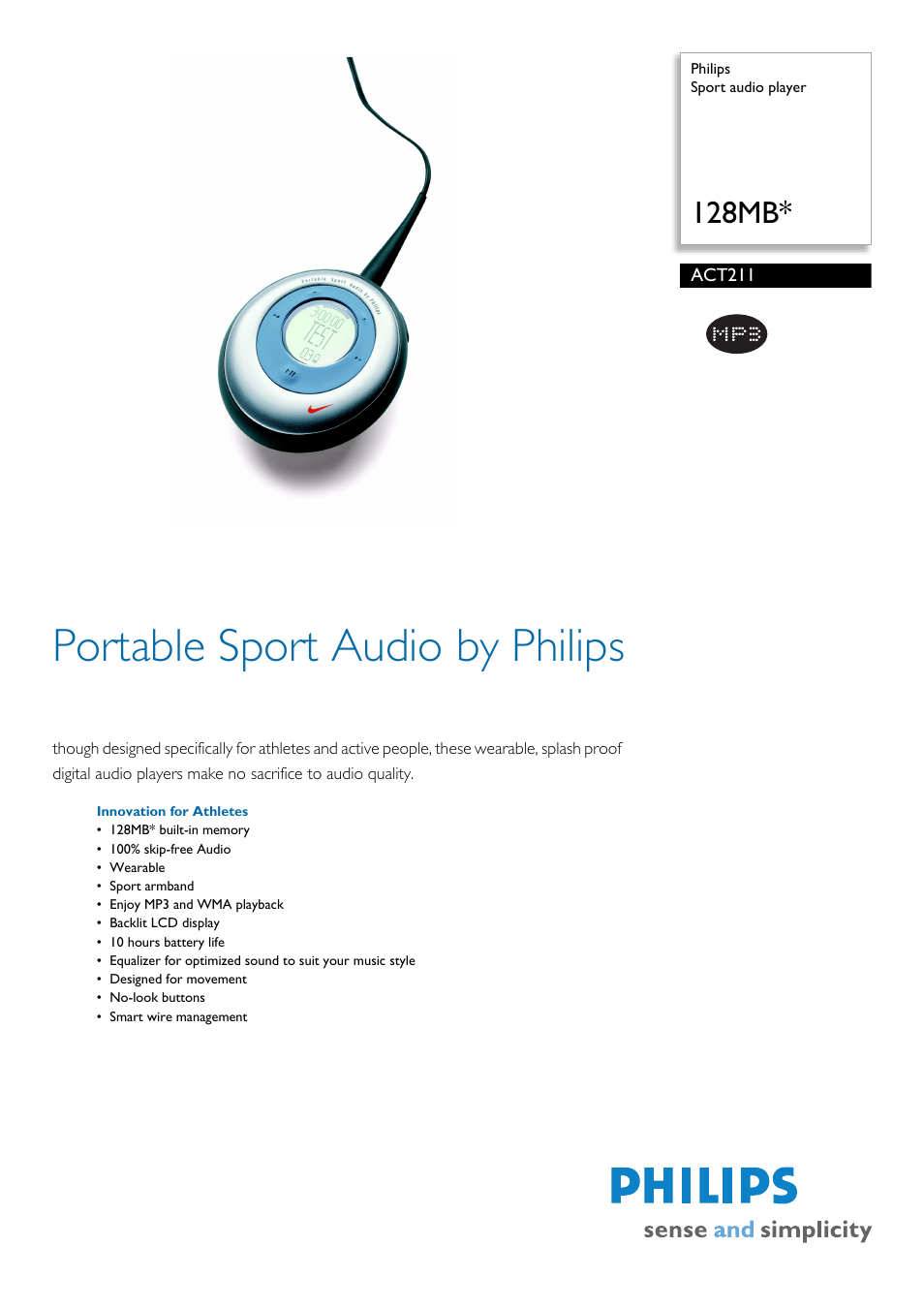 Philips ACT211/01 User Manual | 2 pages