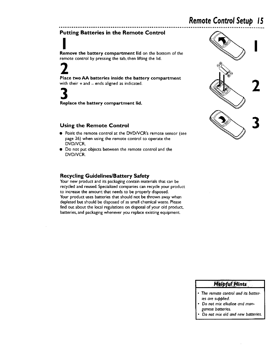 Replace the battery compartment lid | Philips DV900VHS0I User Manual | Page 15 / 84