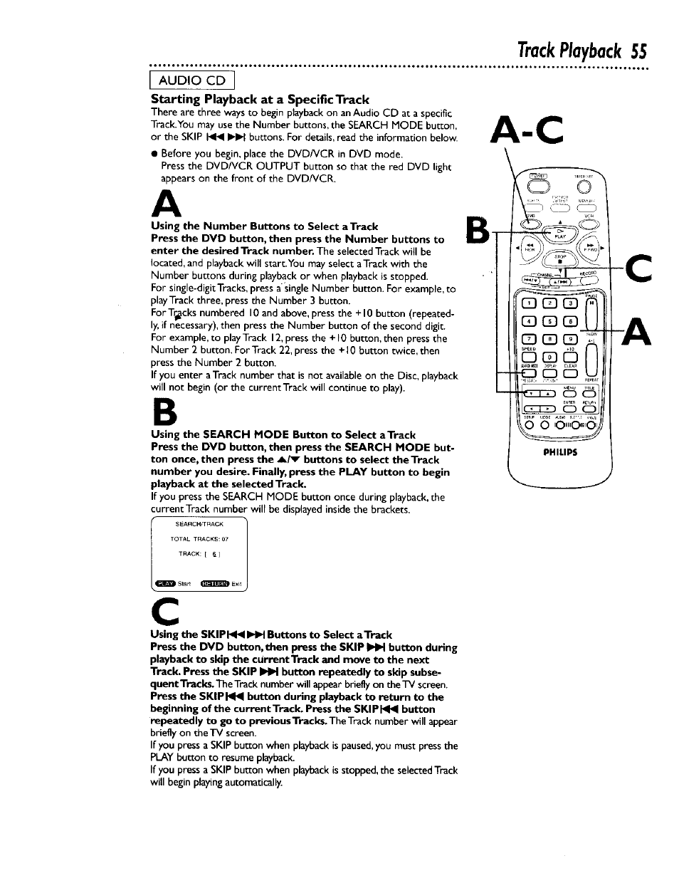 A-c b | Philips DV900VHS0I User Manual | Page 55 / 84