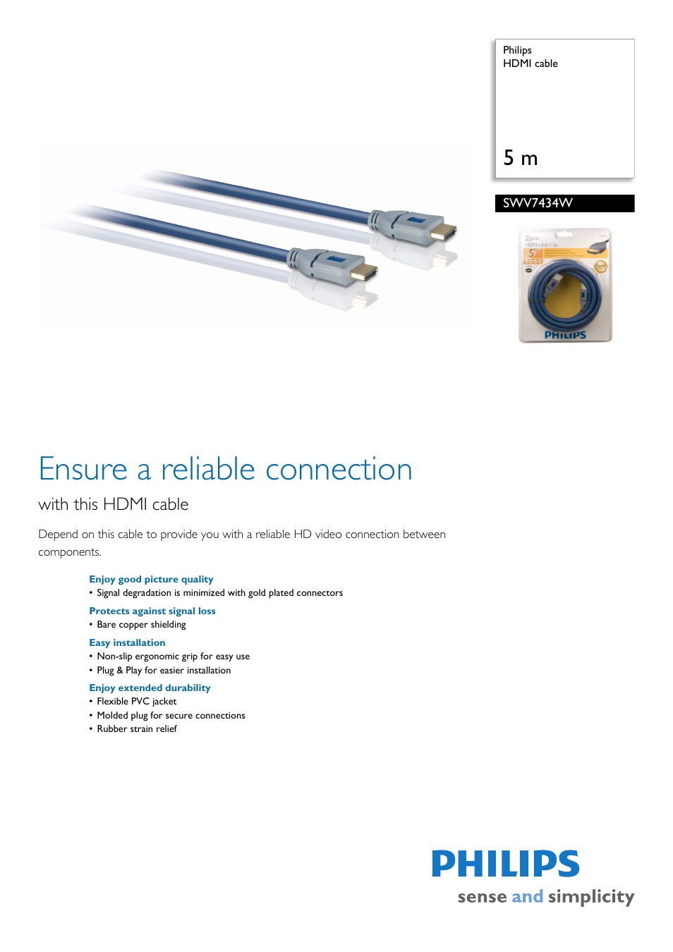 Philips SWV7434W User Manual | 2 pages