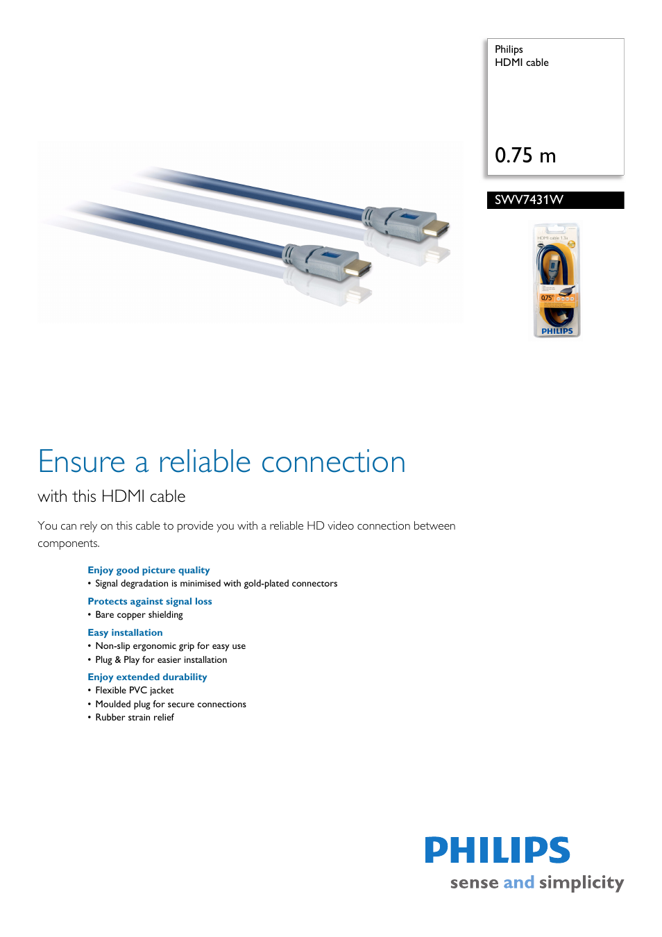Philips SWV7431W User Manual | 2 pages