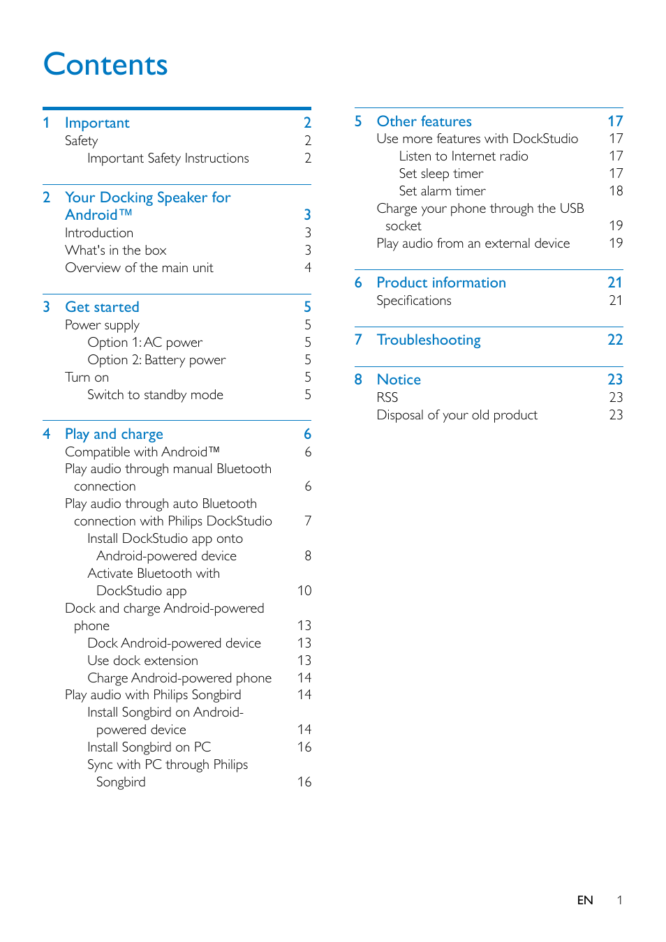 Philips AS351 User Manual | Page 2 / 26