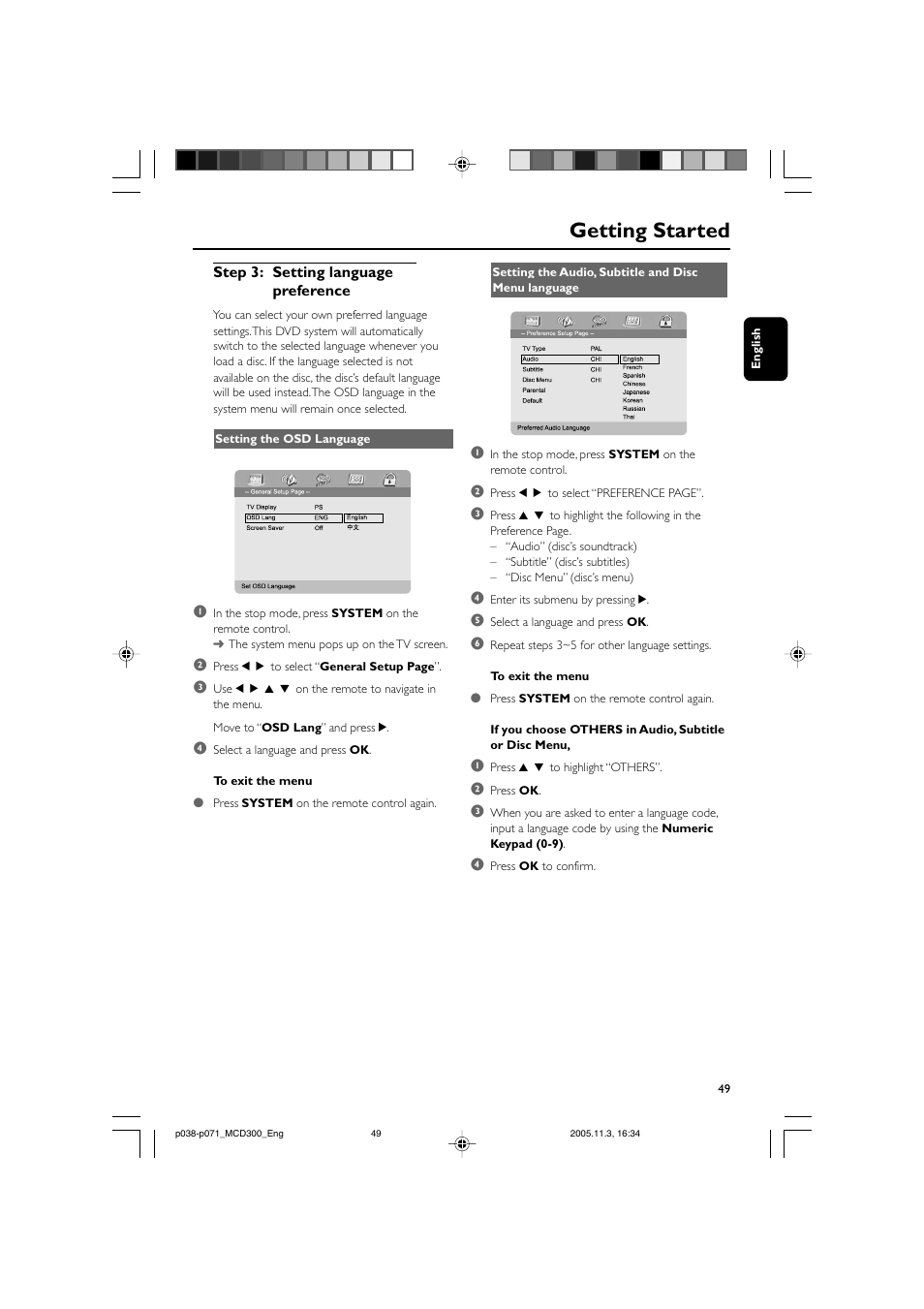 Getting started | Philips MCD300 User Manual | Page 15 / 37