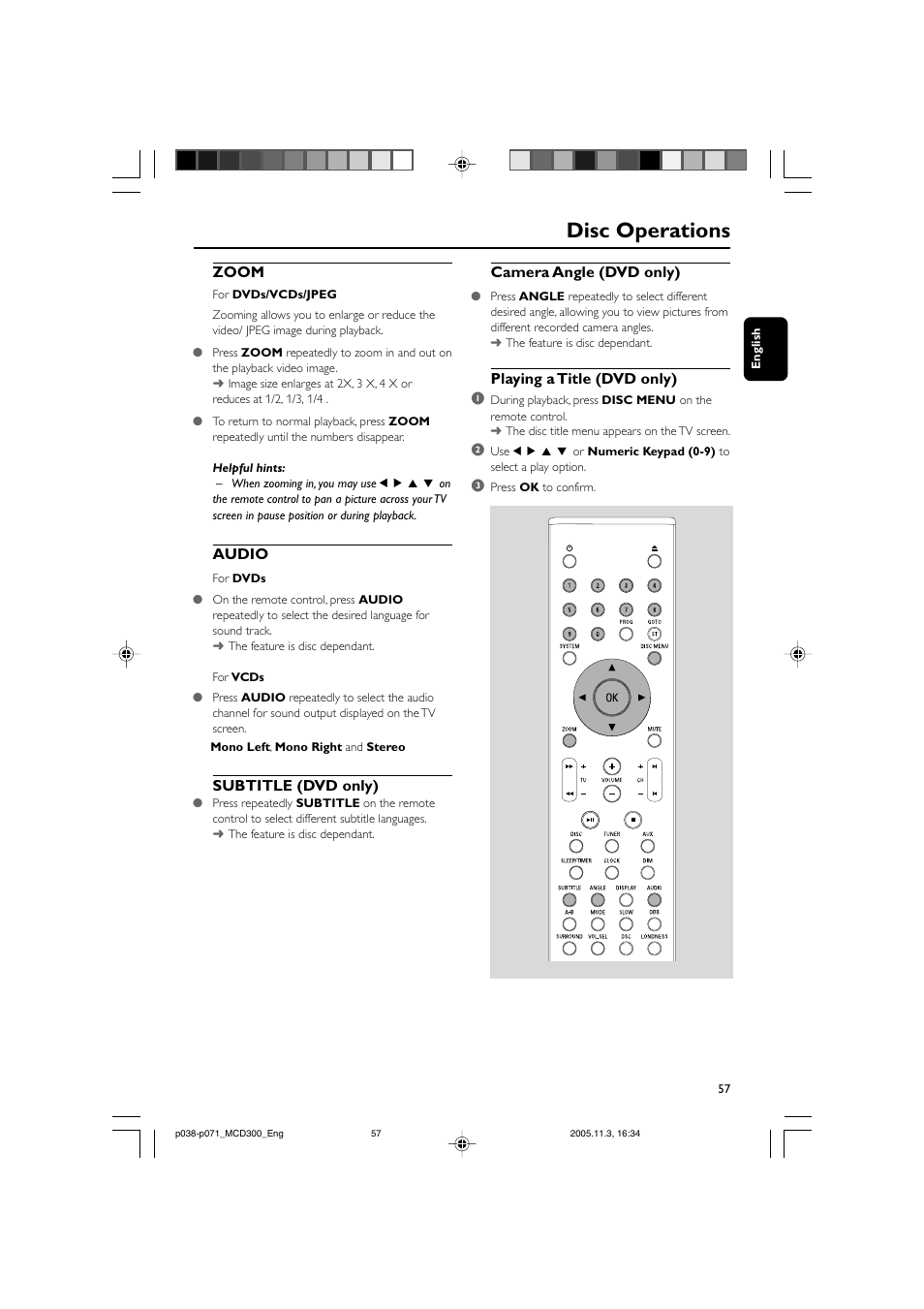 Disc operations | Philips MCD300 User Manual | Page 23 / 37