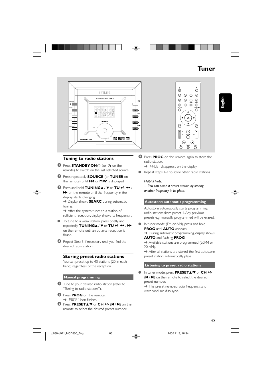 Tuner | Philips MCD300 User Manual | Page 31 / 37