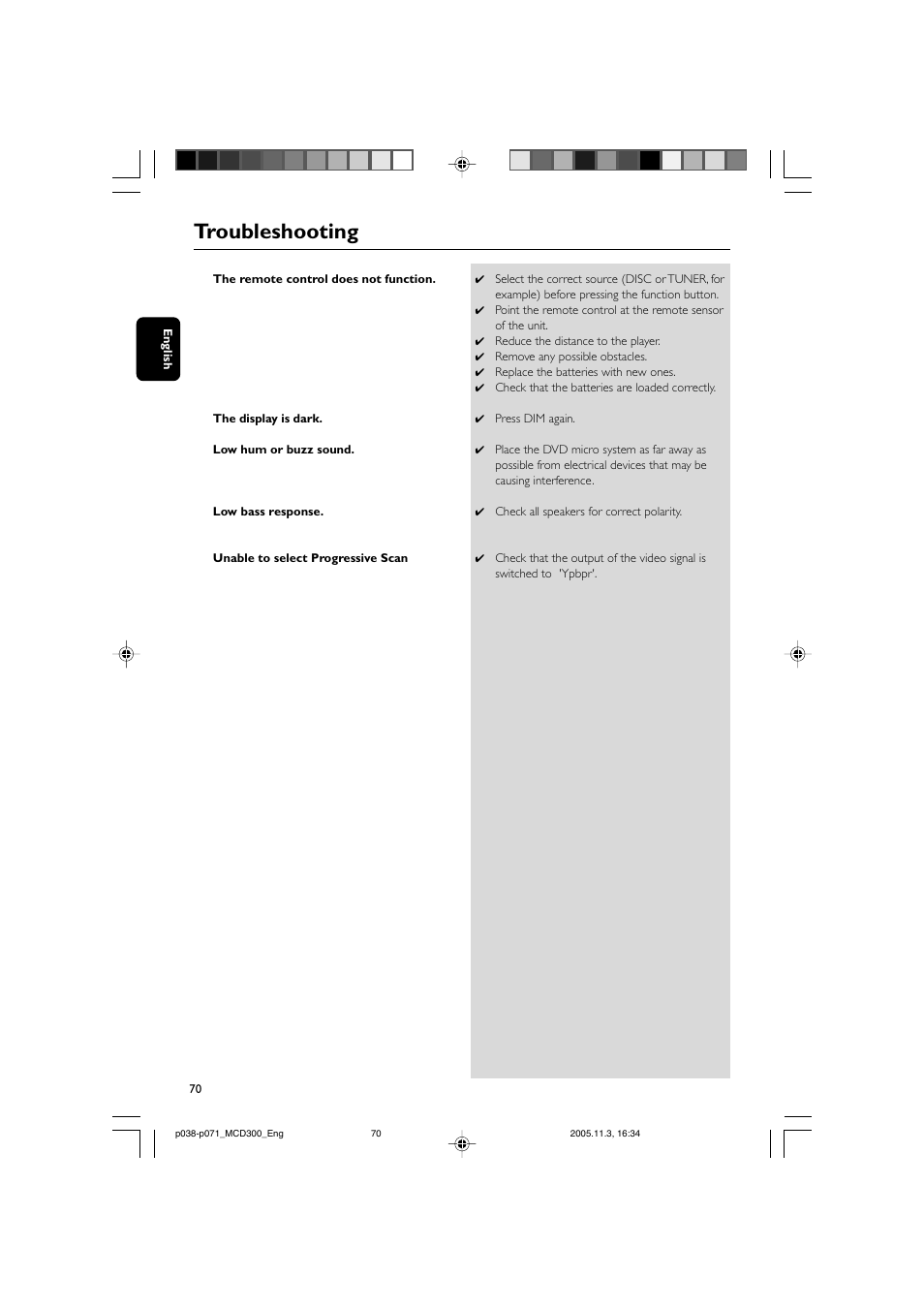 Troubleshooting | Philips MCD300 User Manual | Page 36 / 37