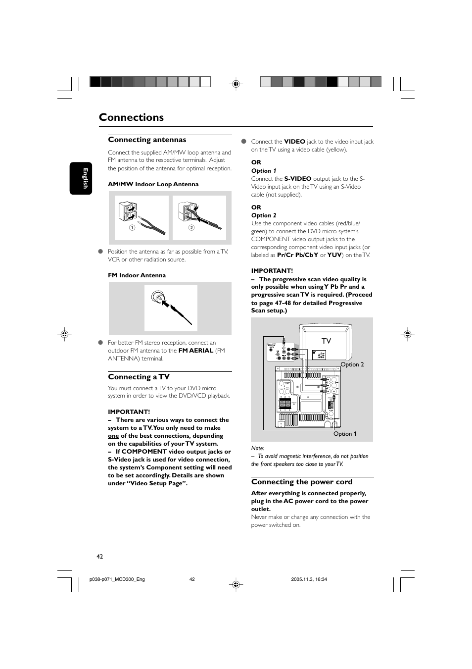 Connections | Philips MCD300 User Manual | Page 8 / 37