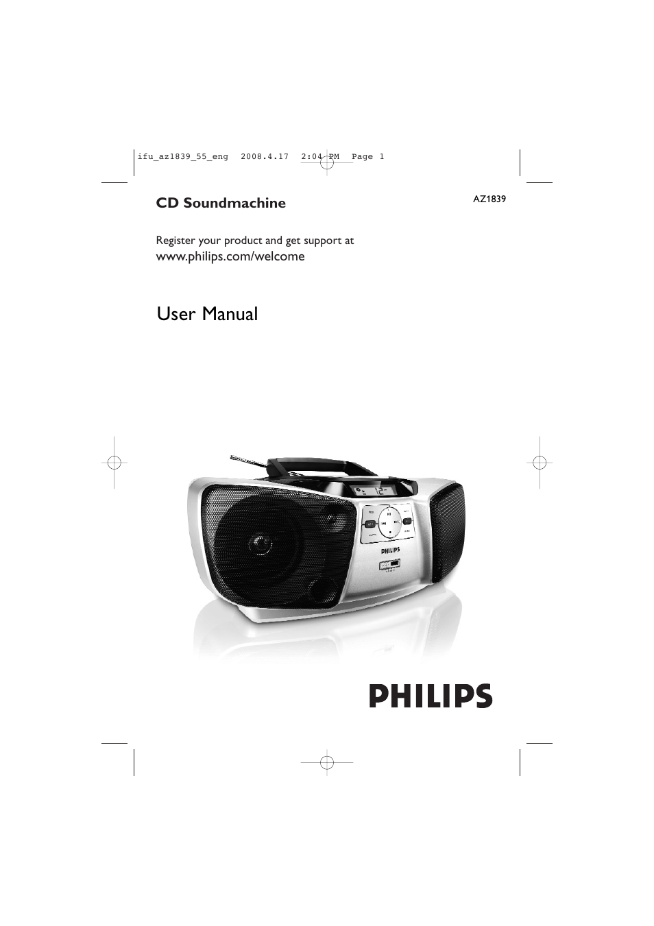 Philips CD SOUNDMACHINE AZ1839 User Manual | 14 pages