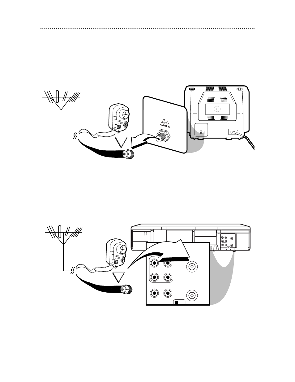 Disconnect the antenna or cable from your tv | Philips VR624CAT User Manual | Page 6 / 54