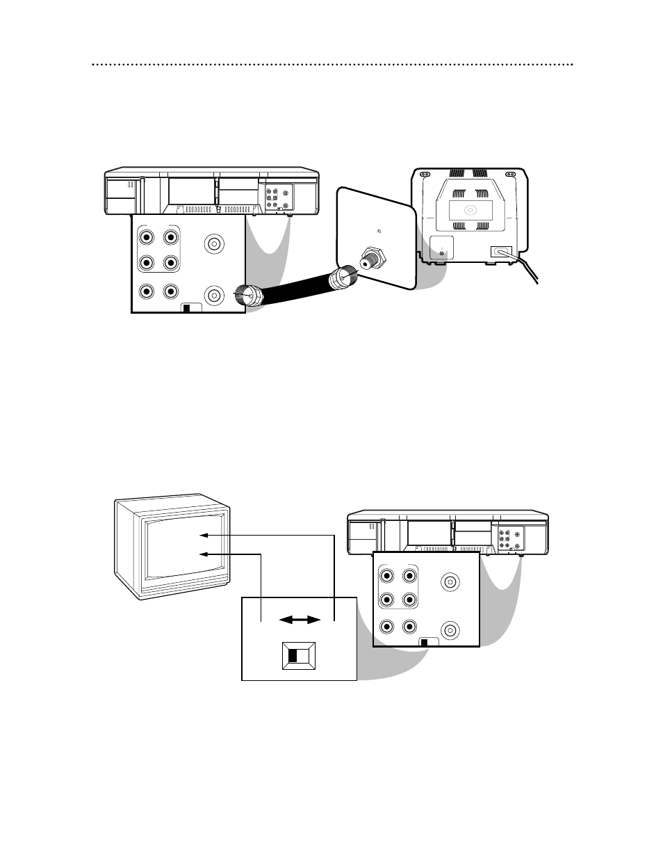 Ch3 ch4, Ch3 / ch4 switch, Plug in the power cords of the tv and the vcr | Ch 4 or ch 3 | Philips VR624CAT User Manual | Page 7 / 54