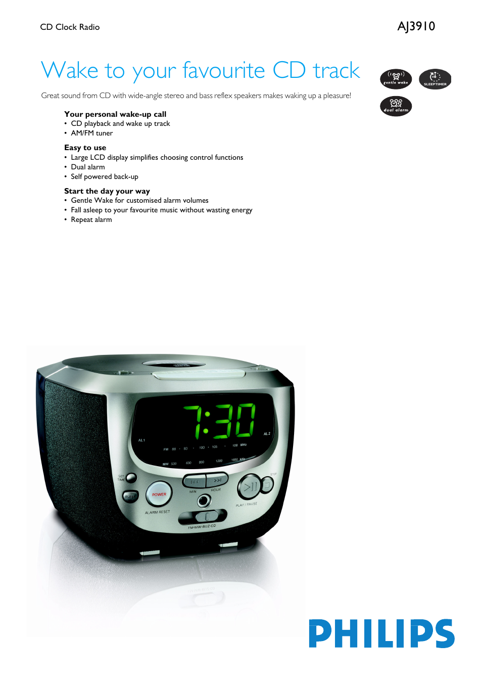 Philips AJ3910 User Manual | 2 pages