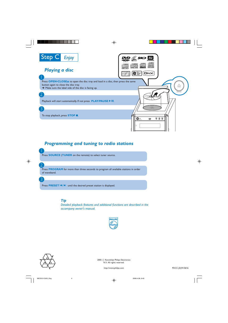 Philips MCD515 User Manual | Page 4 / 4