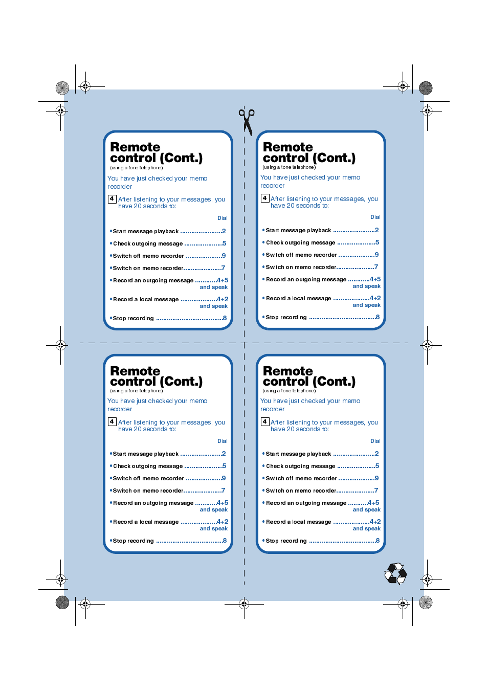 Remote control (cont.) | Philips Onis 2 User Manual | Page 38 / 38