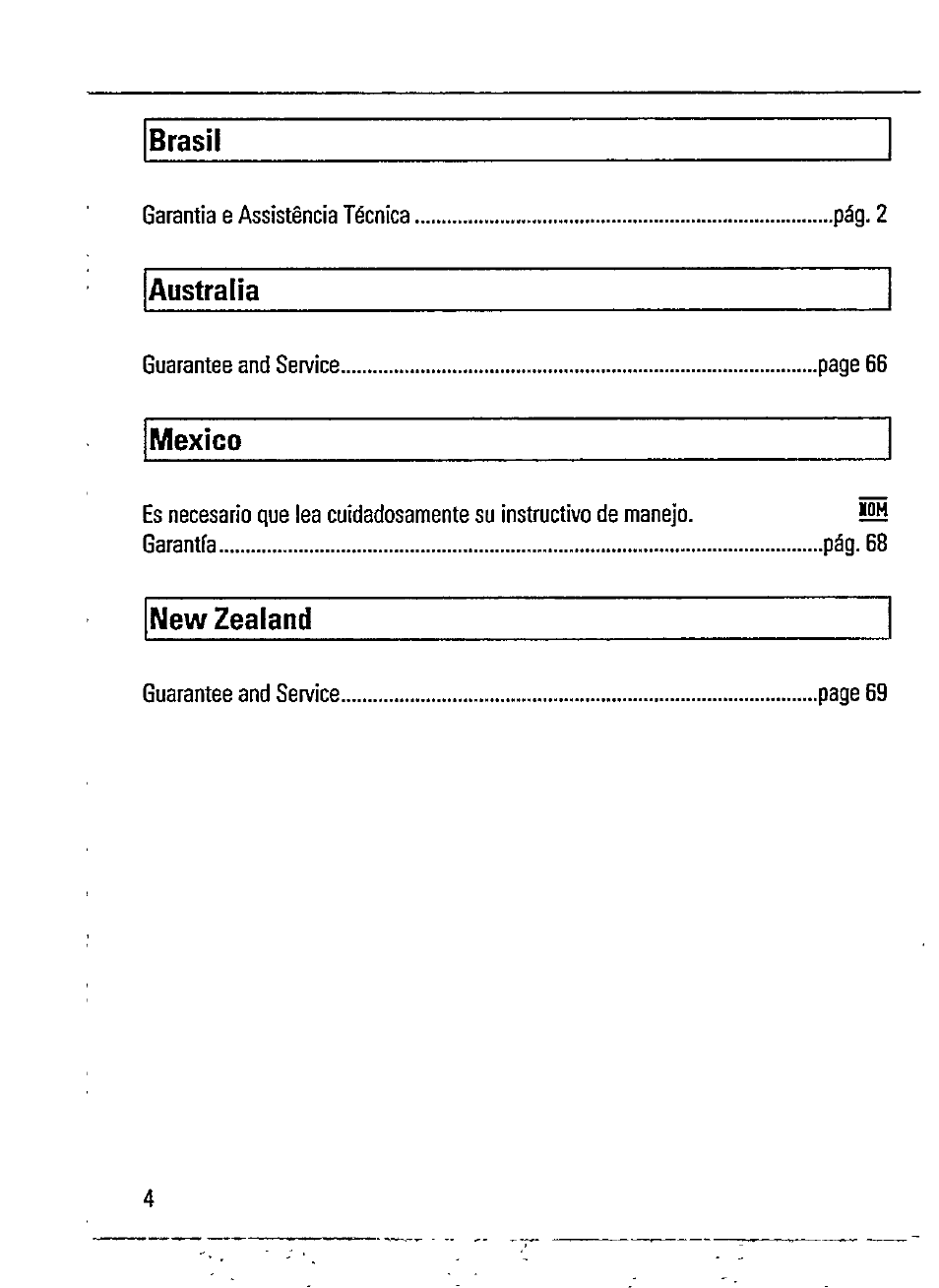 Brasil, Australia, Mexico | New zealand | Philips AZ 7481 User Manual | Page 4 / 22