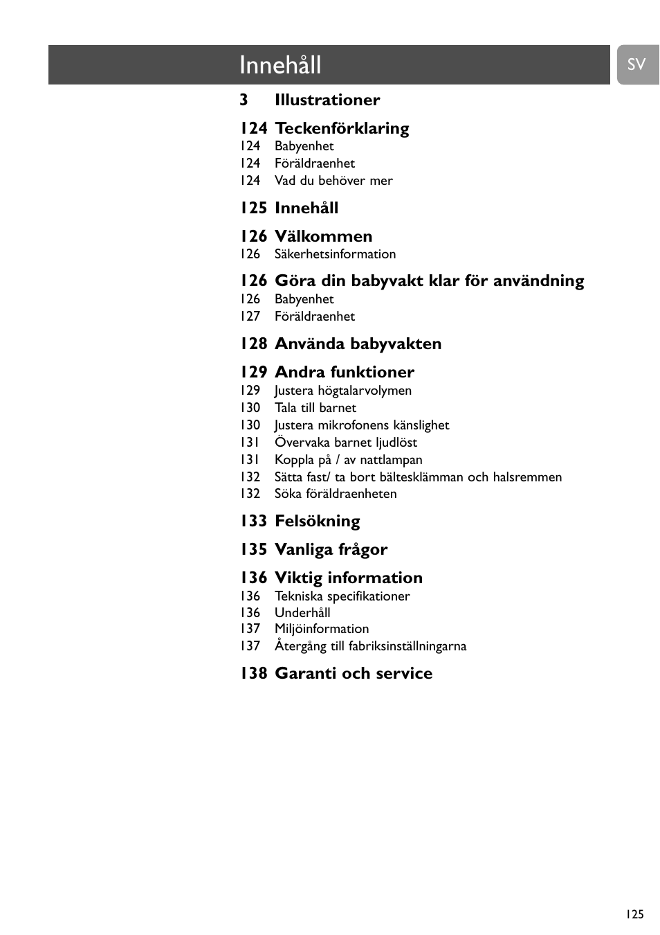 Innehåll | Philips SCD488 User Manual | Page 125 / 184