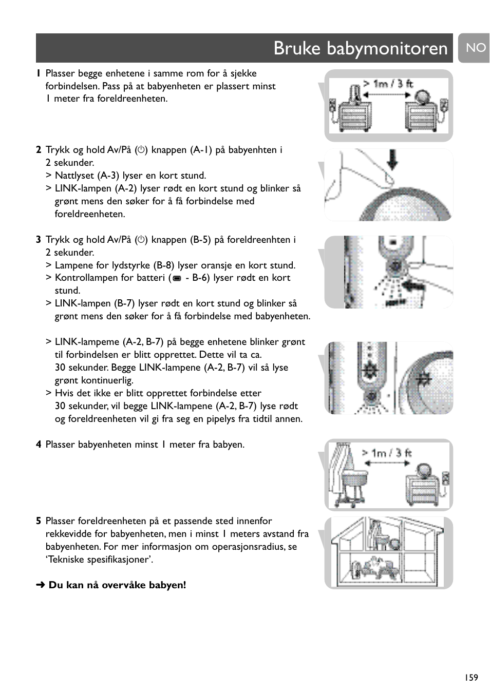 Bruke babymonitoren | Philips SCD488 User Manual | Page 159 / 184