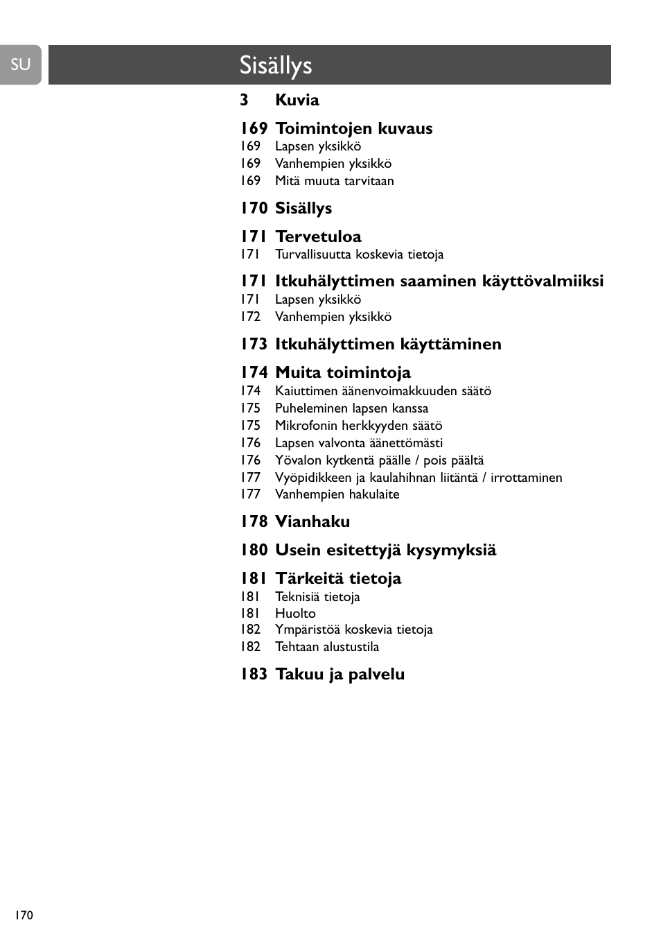 Sisällys | Philips SCD488 User Manual | Page 170 / 184