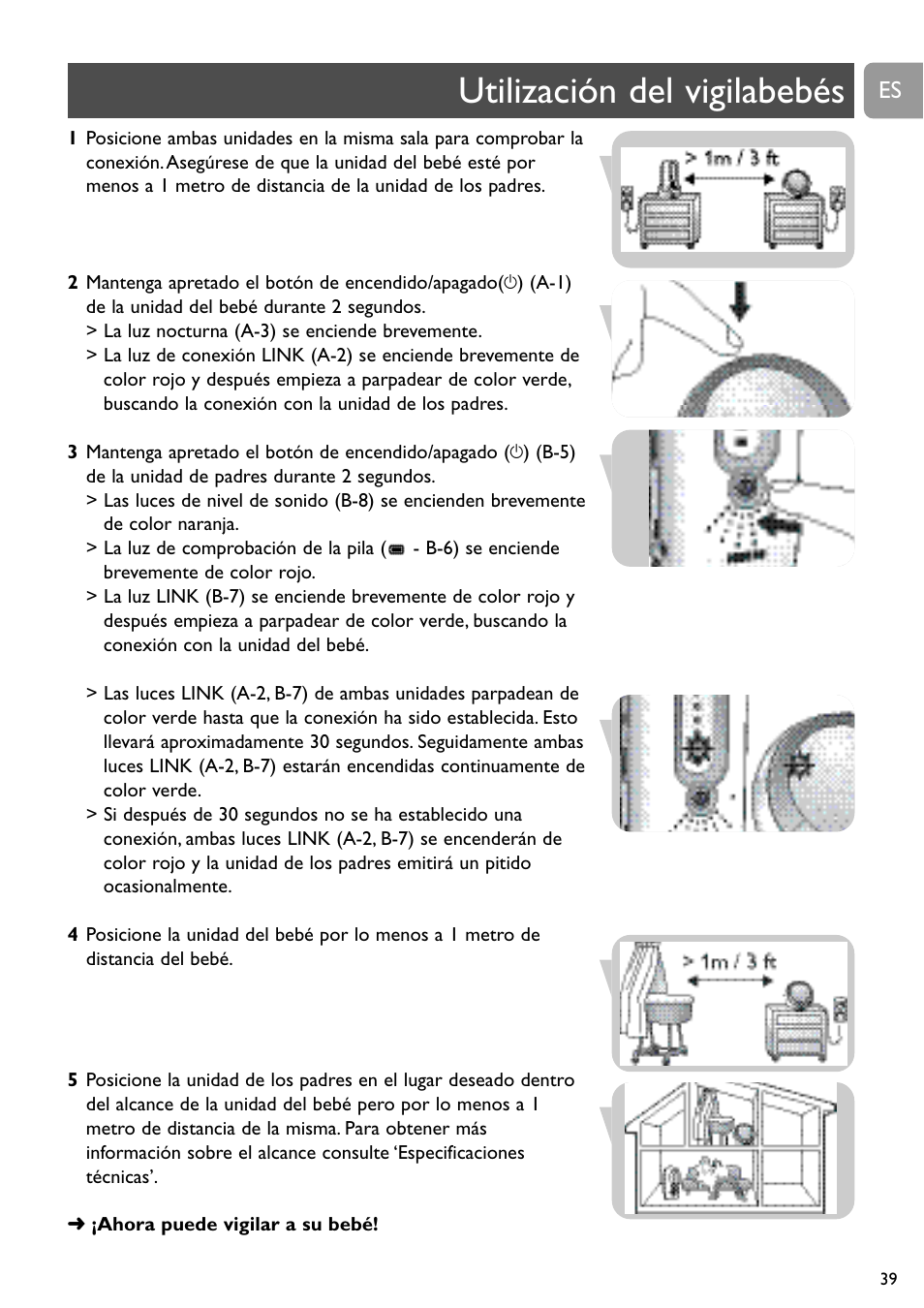 Utilización del vigilabebés | Philips SCD488 User Manual | Page 39 / 184