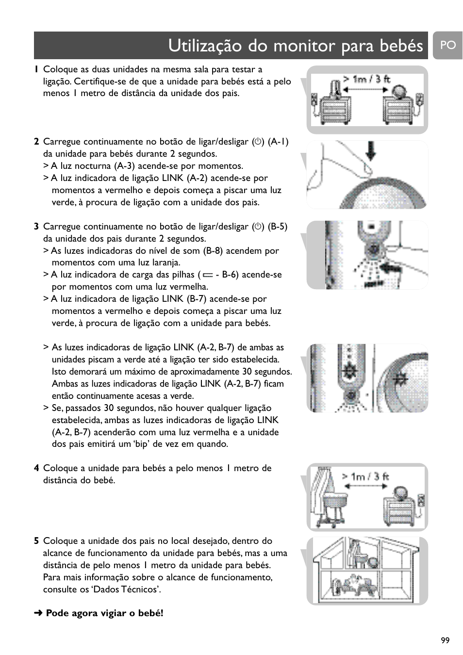 Utilização do monitor para bebés | Philips SCD488 User Manual | Page 99 / 184