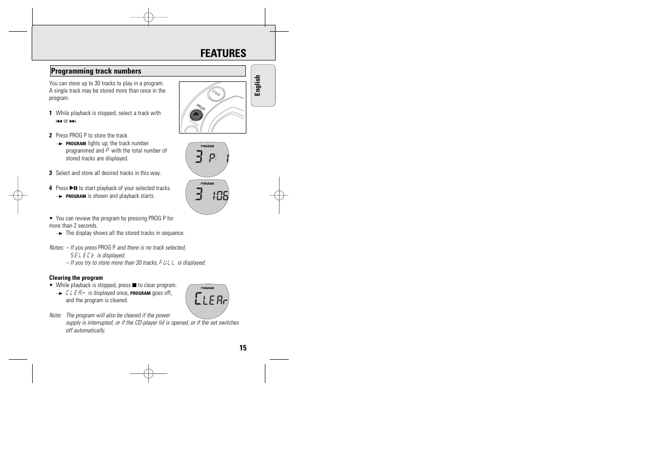 Features | Philips ACT 7585 User Manual | Page 15 / 65