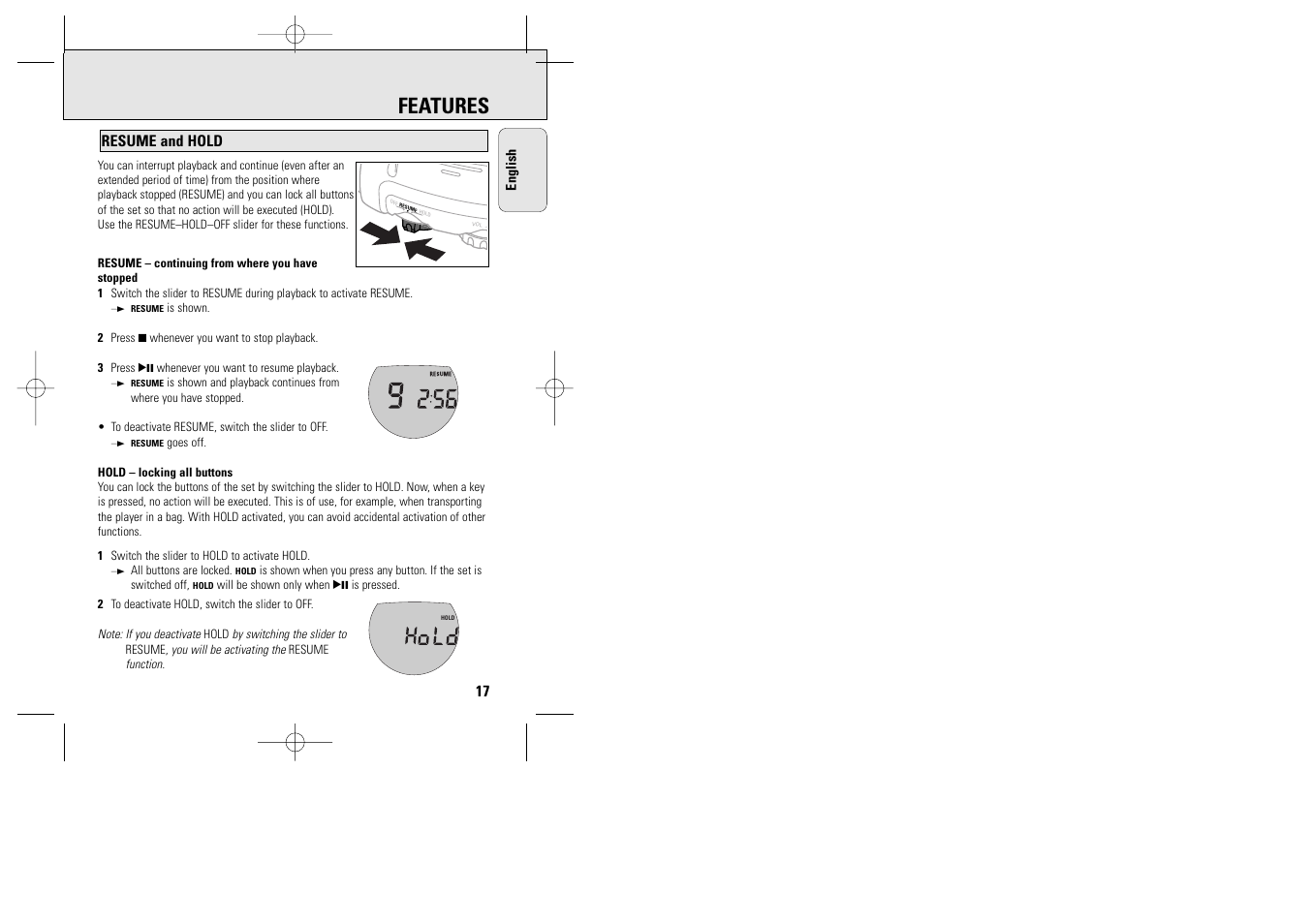 Features | Philips ACT 7585 User Manual | Page 17 / 65