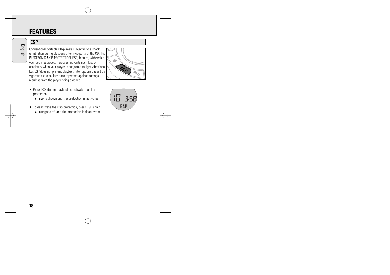 Features | Philips ACT 7585 User Manual | Page 18 / 65