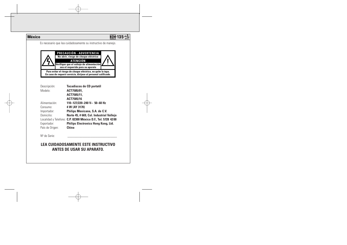 Philips ACT 7585 User Manual | Page 2 / 65