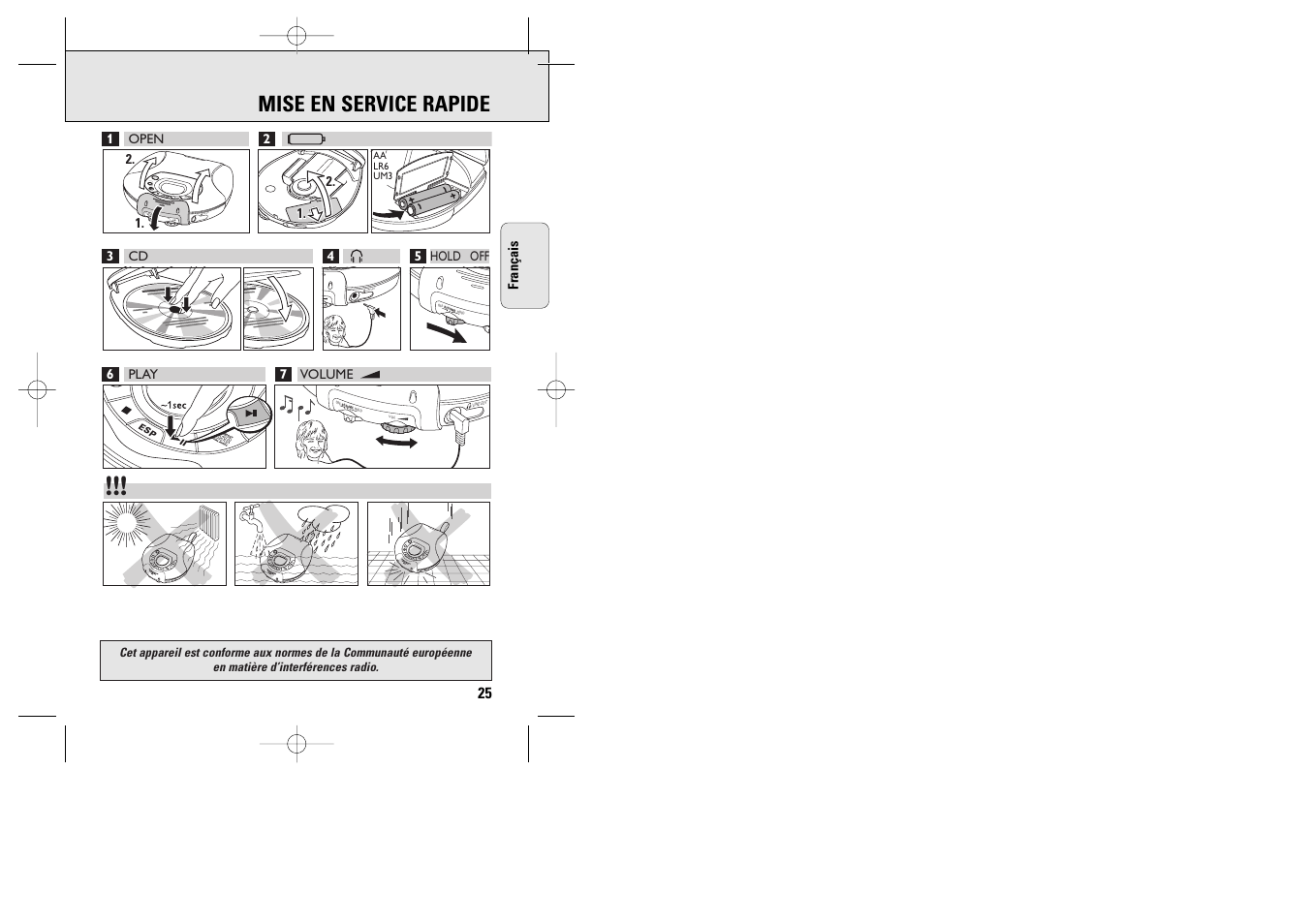 Mise en service rapide | Philips ACT 7585 User Manual | Page 25 / 65