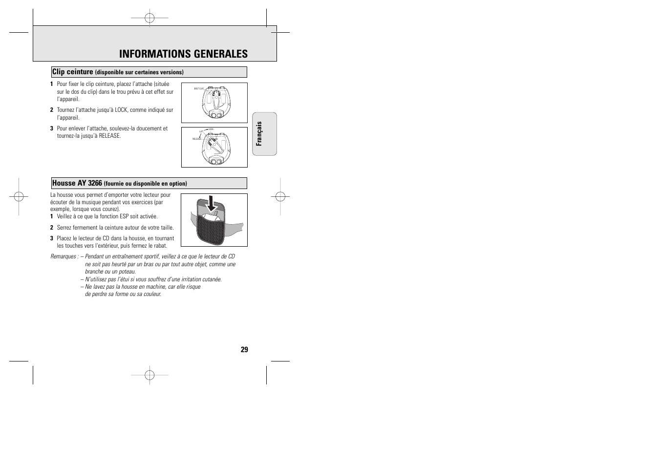 Informations generales | Philips ACT 7585 User Manual | Page 29 / 65