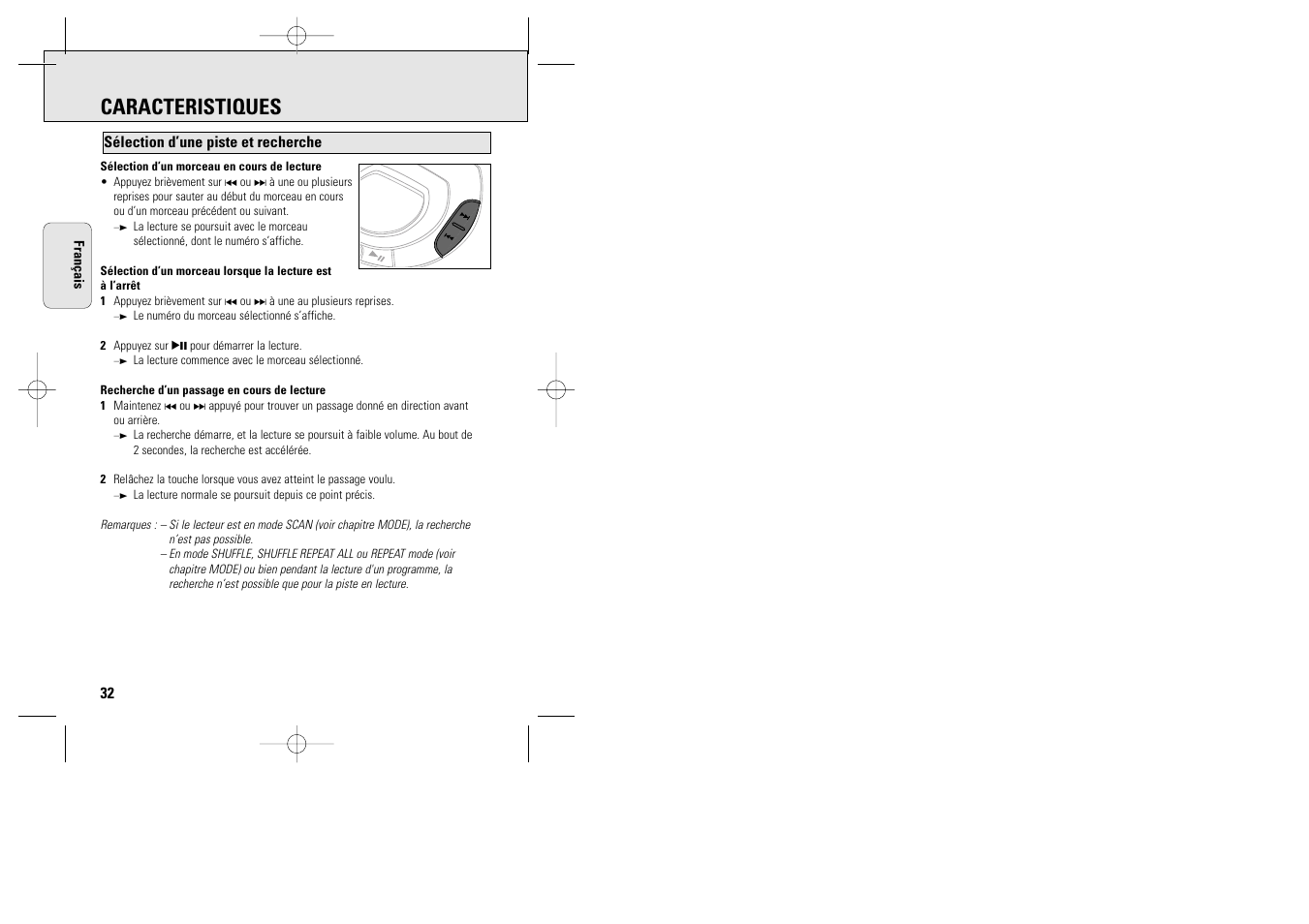 Caracteristiques | Philips ACT 7585 User Manual | Page 32 / 65