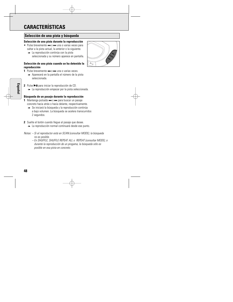 Características | Philips ACT 7585 User Manual | Page 48 / 65