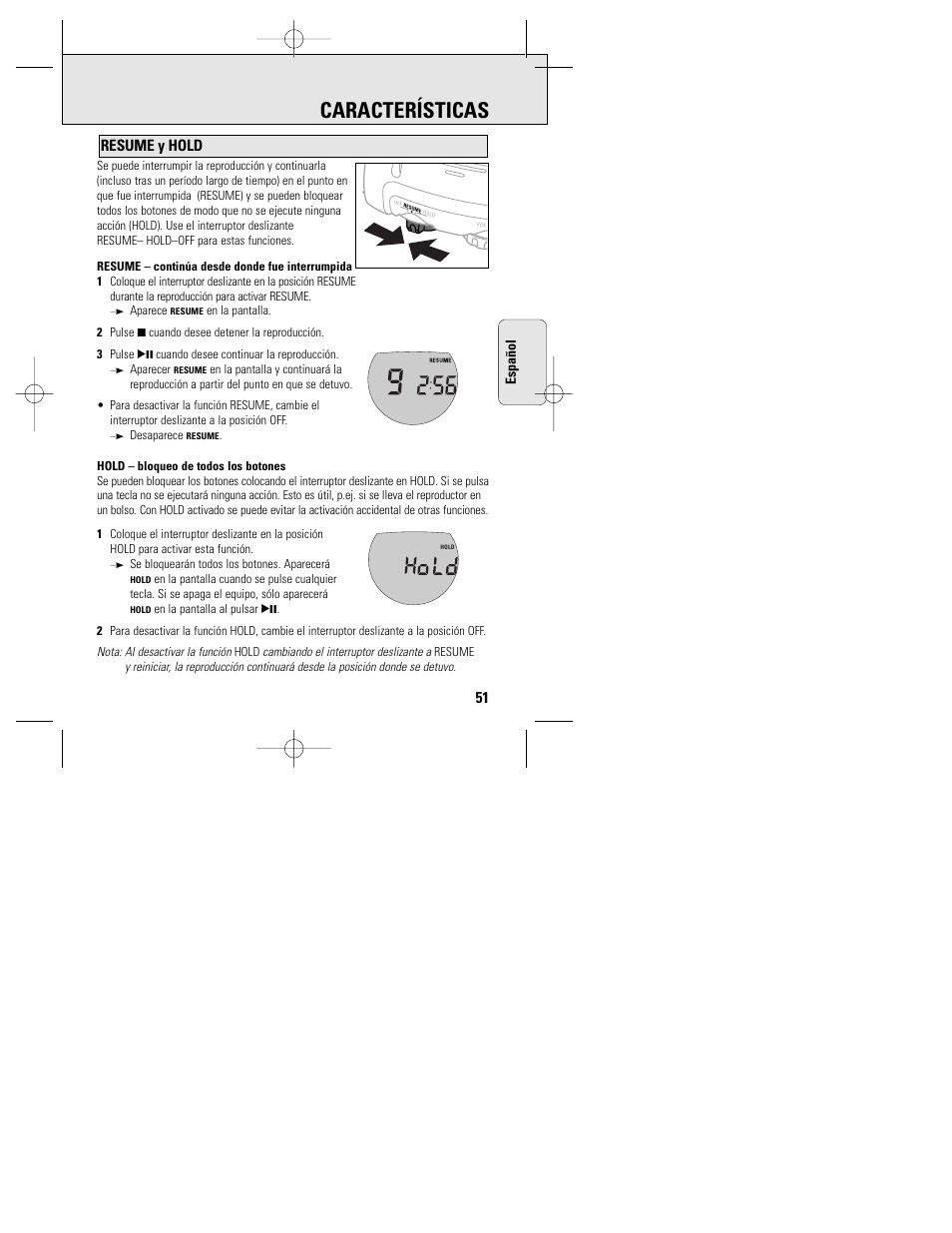 Características | Philips ACT 7585 User Manual | Page 51 / 65