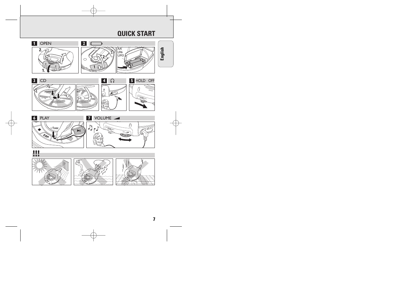 Quick start | Philips ACT 7585 User Manual | Page 7 / 65