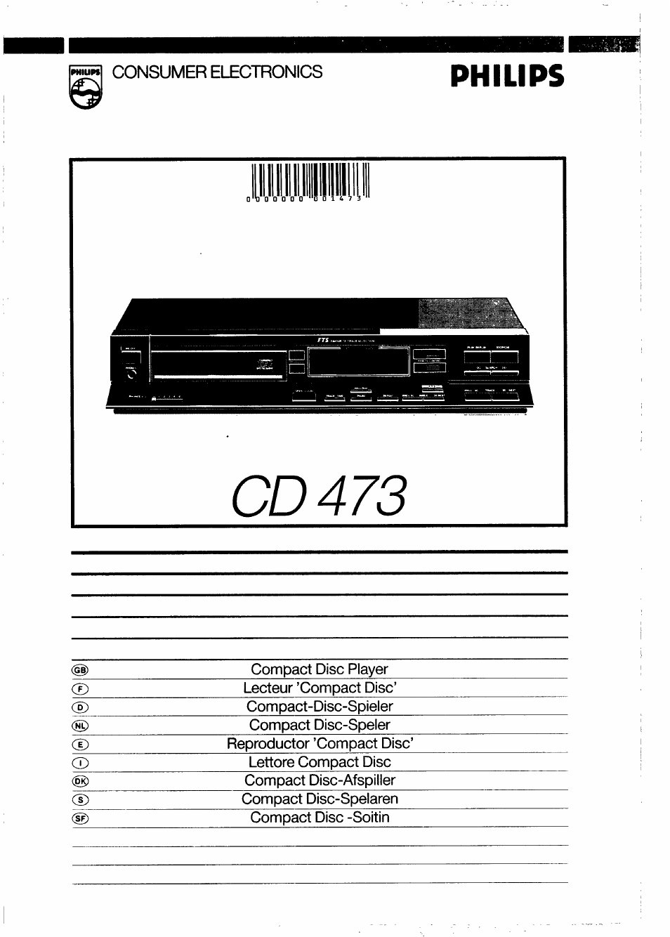 Philips CD 473 User Manual | 13 pages