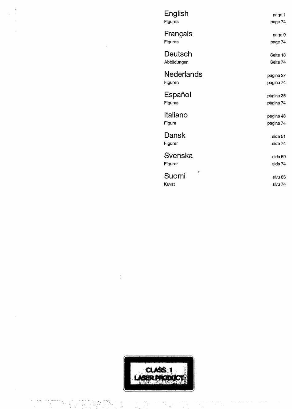 English, Français, Deutsch | Nederlands, Español, Italiano, Dansk, Svenska, Suomi | Philips CD 473 User Manual | Page 2 / 13