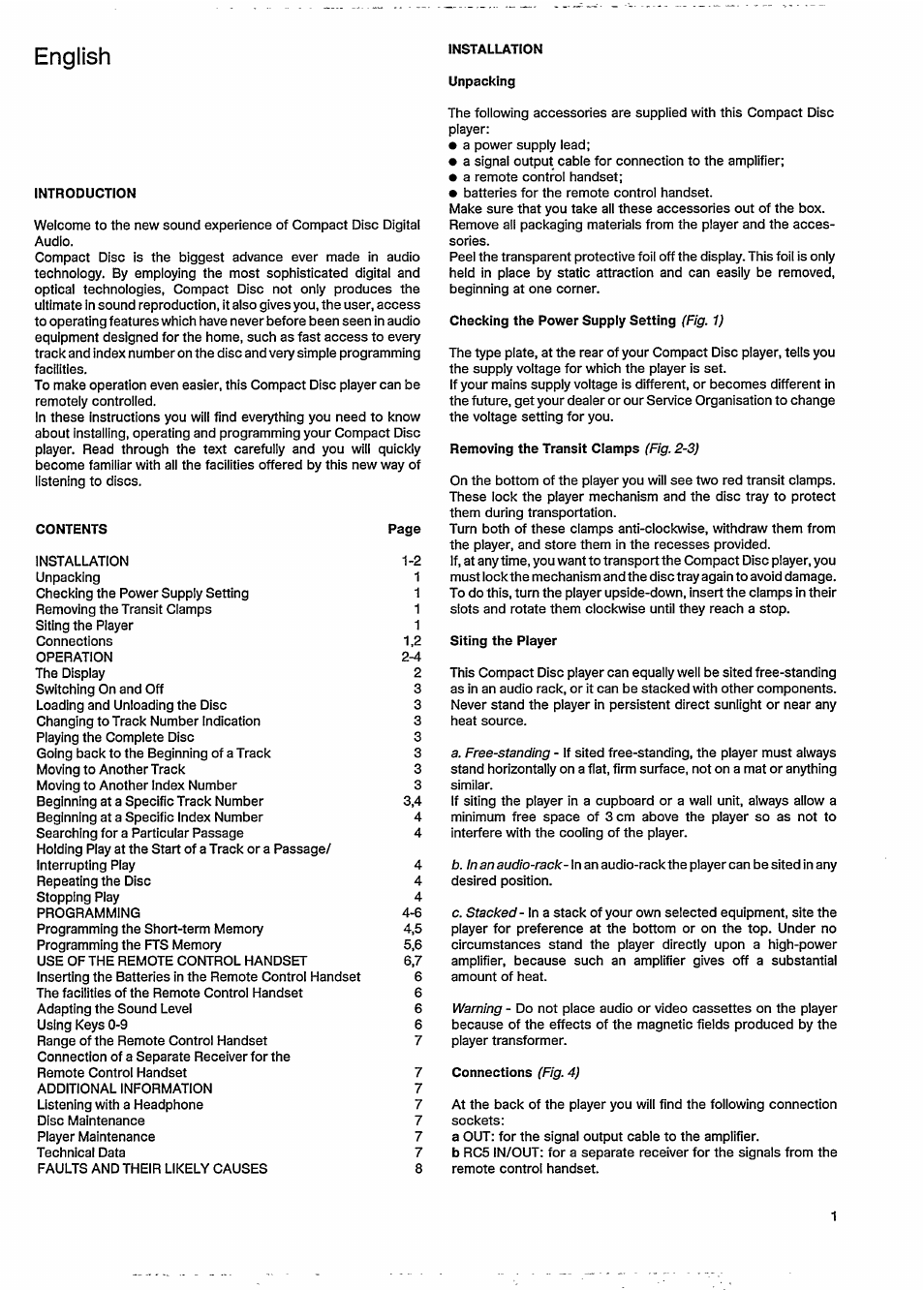 English | Philips CD 473 User Manual | Page 3 / 13