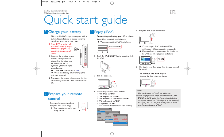 Philips DCP851 User Manual | 2 pages