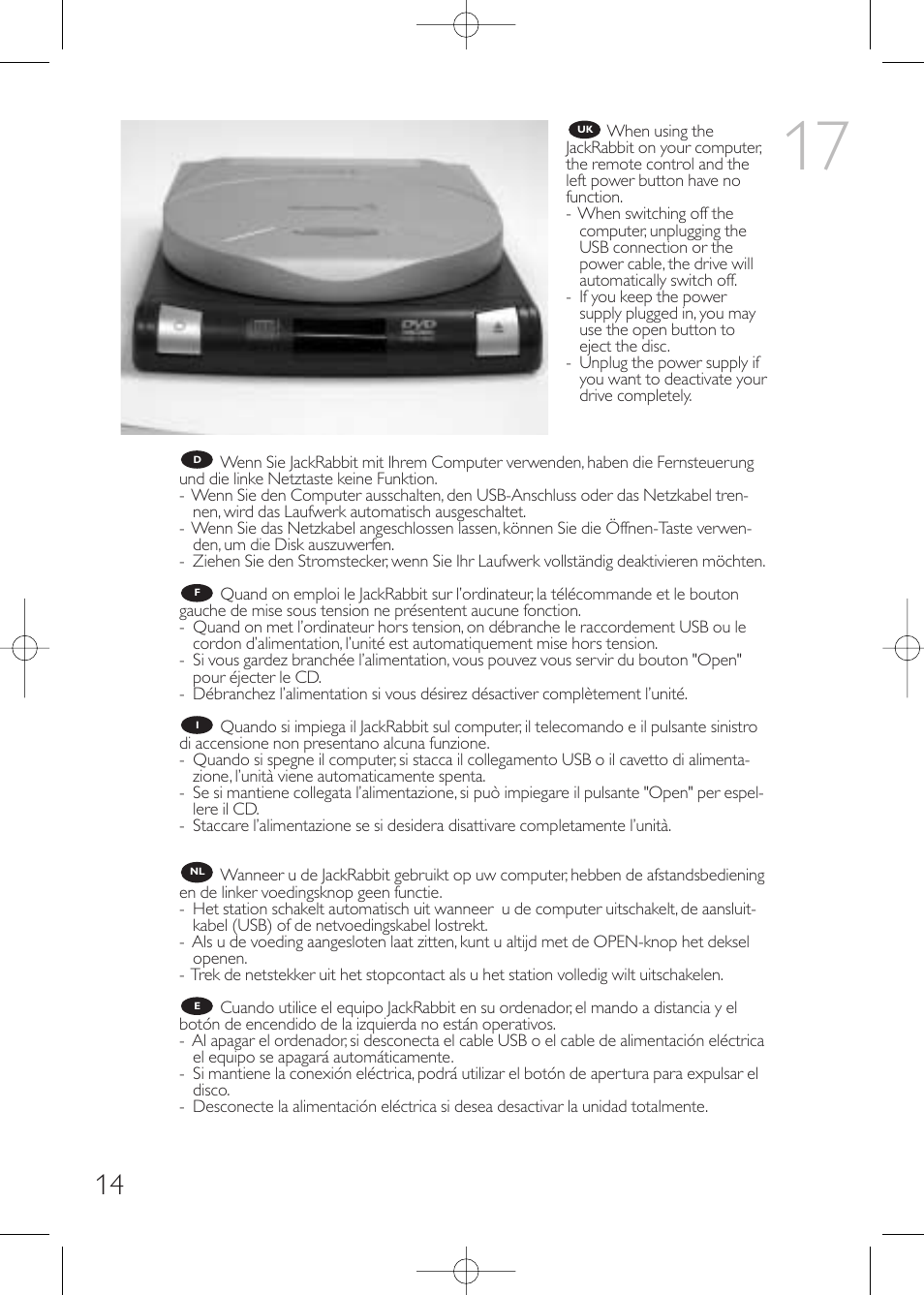 Philips JackRabbit JR32RWDV User Manual | Page 14 / 60