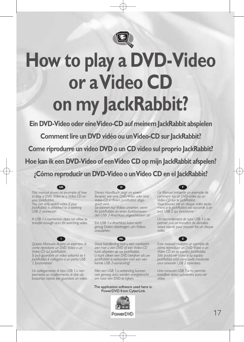 Philips JackRabbit JR32RWDV User Manual | Page 17 / 60