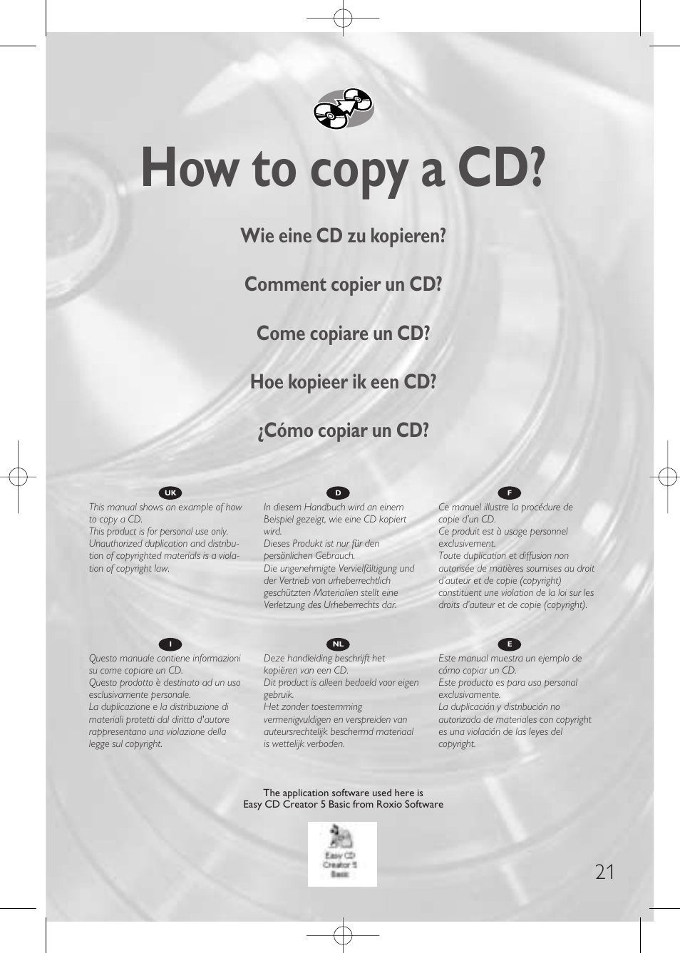 How to copy a cd | Philips JackRabbit JR32RWDV User Manual | Page 21 / 60