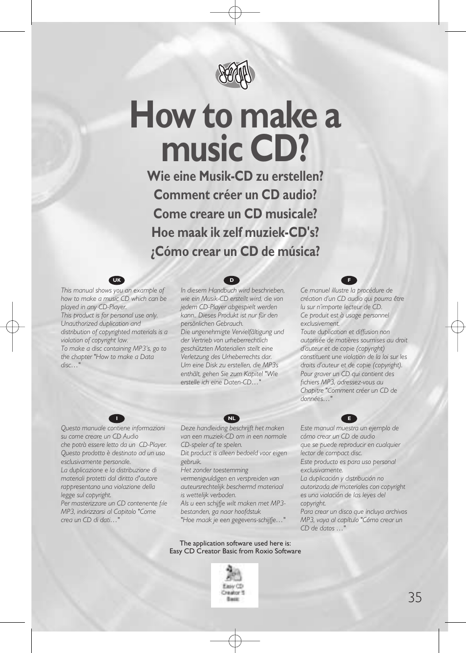 How to make a music cd | Philips JackRabbit JR32RWDV User Manual | Page 35 / 60