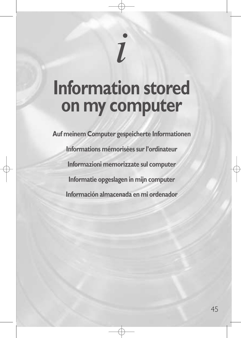 Information stored on my computer | Philips JackRabbit JR32RWDV User Manual | Page 45 / 60