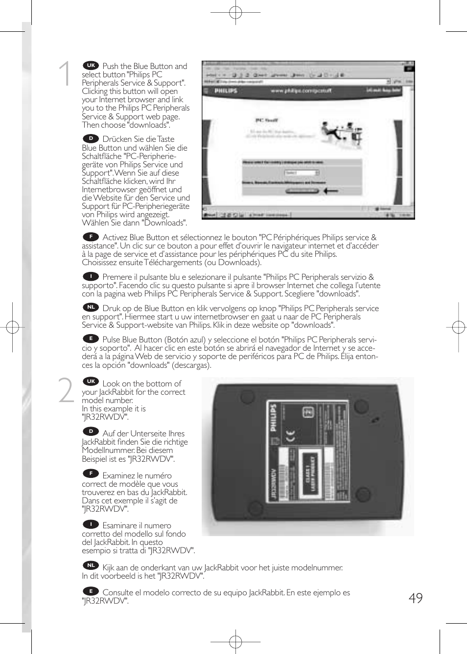 Philips JackRabbit JR32RWDV User Manual | Page 49 / 60