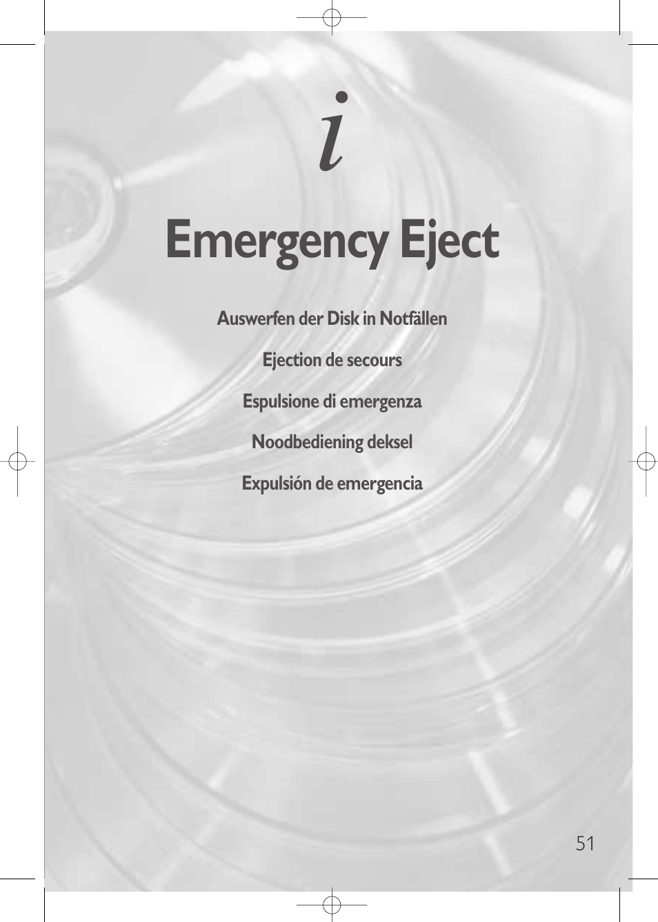 Emergency eject | Philips JackRabbit JR32RWDV User Manual | Page 51 / 60