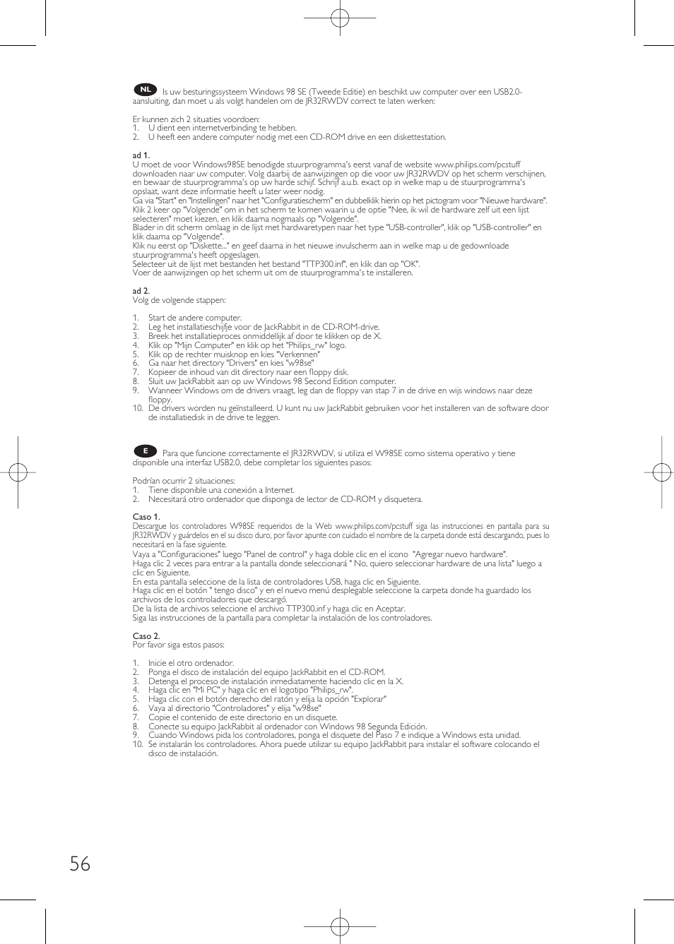 Philips JackRabbit JR32RWDV User Manual | Page 56 / 60