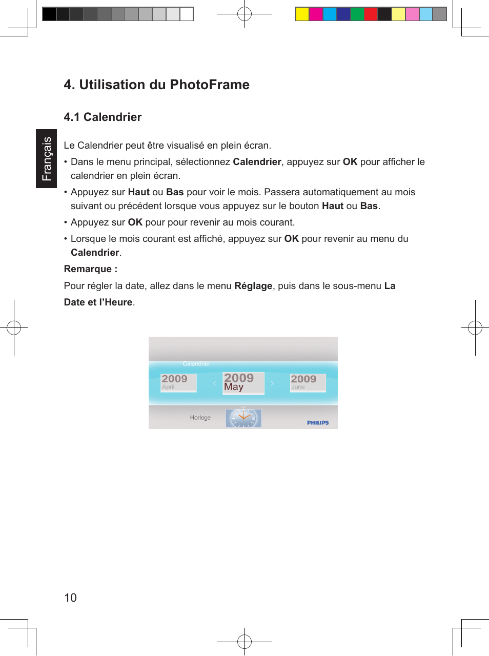 Utilisation du photoframe | Philips SPF3407/G7 User Manual | Page 46 / 96