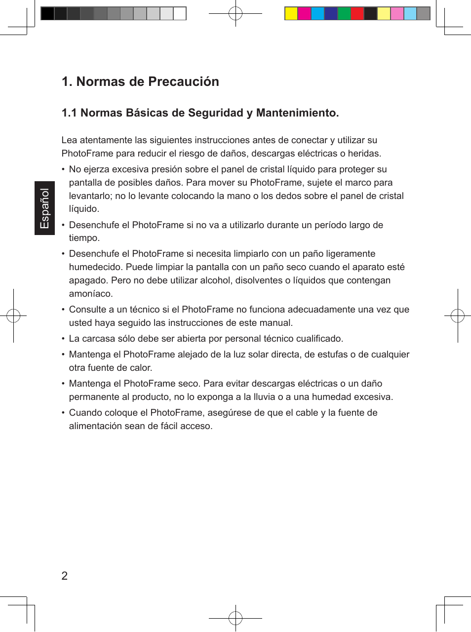 Normas de precaución | Philips SPF3407/G7 User Manual | Page 66 / 96