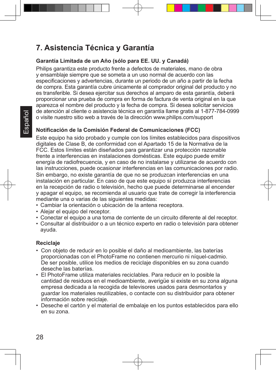 Asistencia técnica y garantía | Philips SPF3407/G7 User Manual | Page 92 / 96