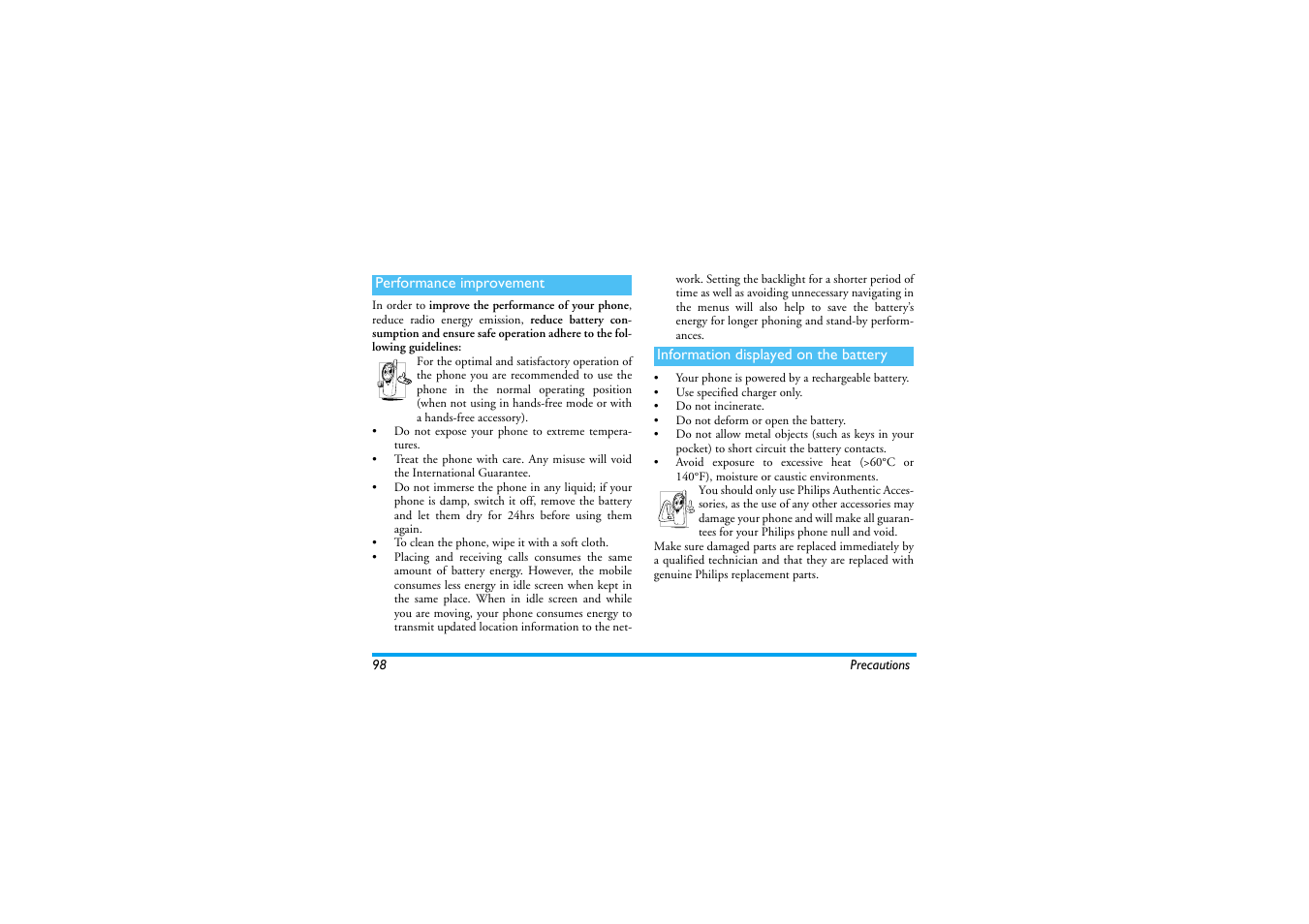 Philips 530 User Manual | Page 100 / 104