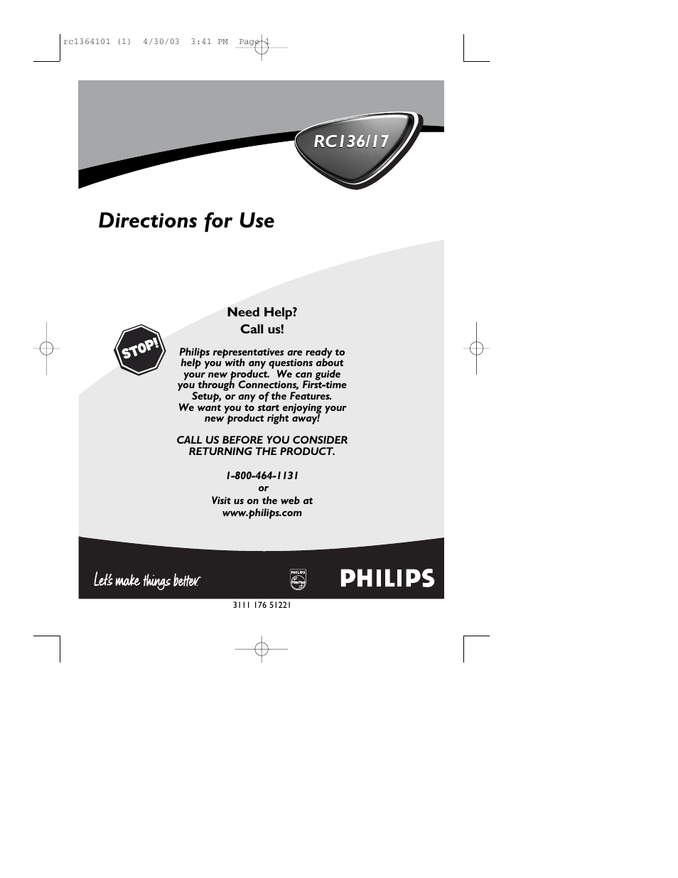 Philips RC136/17 User Manual | 16 pages